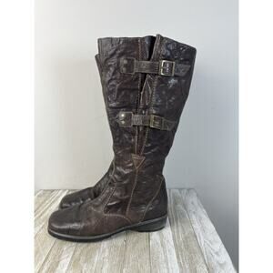 Women's Remonte Dorndorf Brown Tall Riding Boots with Buckel Size 40